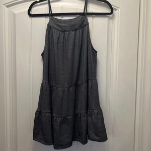 NWT GiGio Women’s Sleeveless Sparkling Spaghetti Strap Dress Size M Black Silver